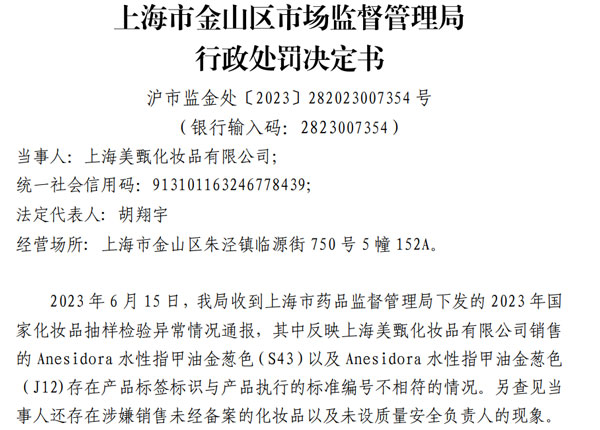 上海一家化妝品工廠因質(zhì)量安全負(fù)責(zé)人空缺被罰！